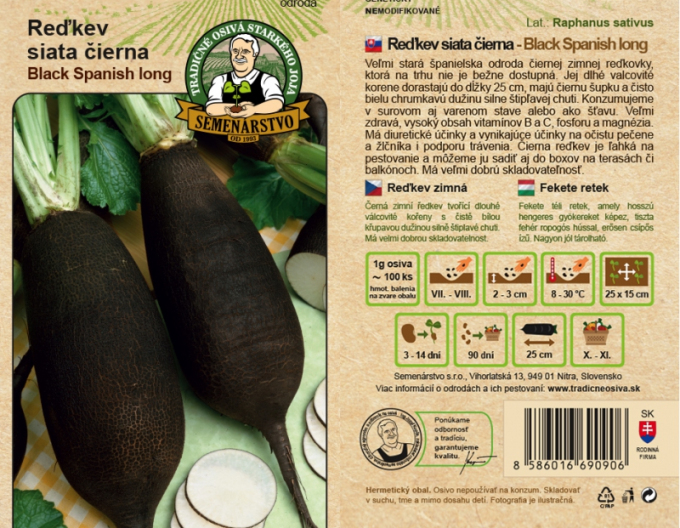 Răsaduri de ridiche "Black Spanish Long