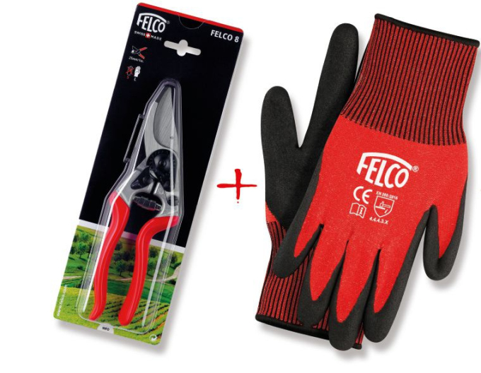 Foarfece FELCO 8 + mănuși FELCO 701 - XL
