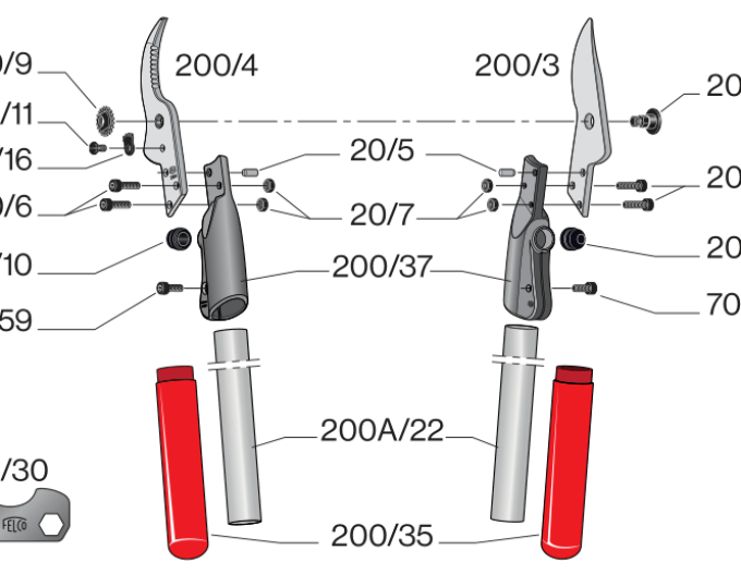 FELCO 200A-40 Foarfece de crengi cu două mânere