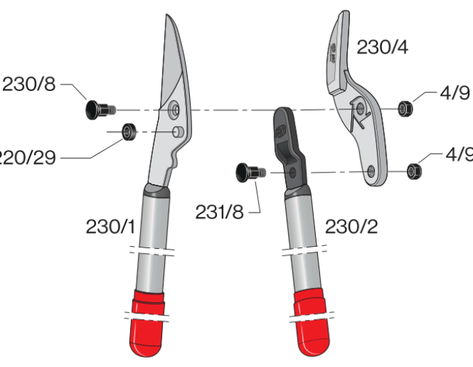 FELCO 230 Foarfece cu două mânere